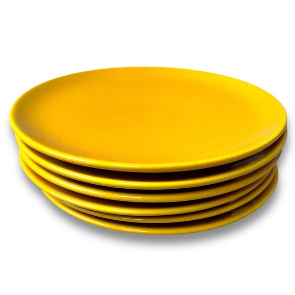 Waechtersbach Germany Fun Factory Yellow Set of 6 Small Salad Plates - Picture 1 of 11